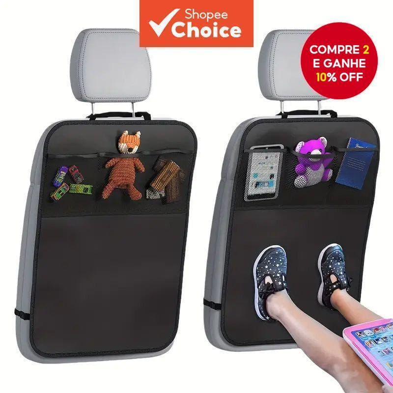  1/2pcs Protetores para o encosto do banco do carro com 3 bolsos, capa automotiva de poliéster impermeável, proteção