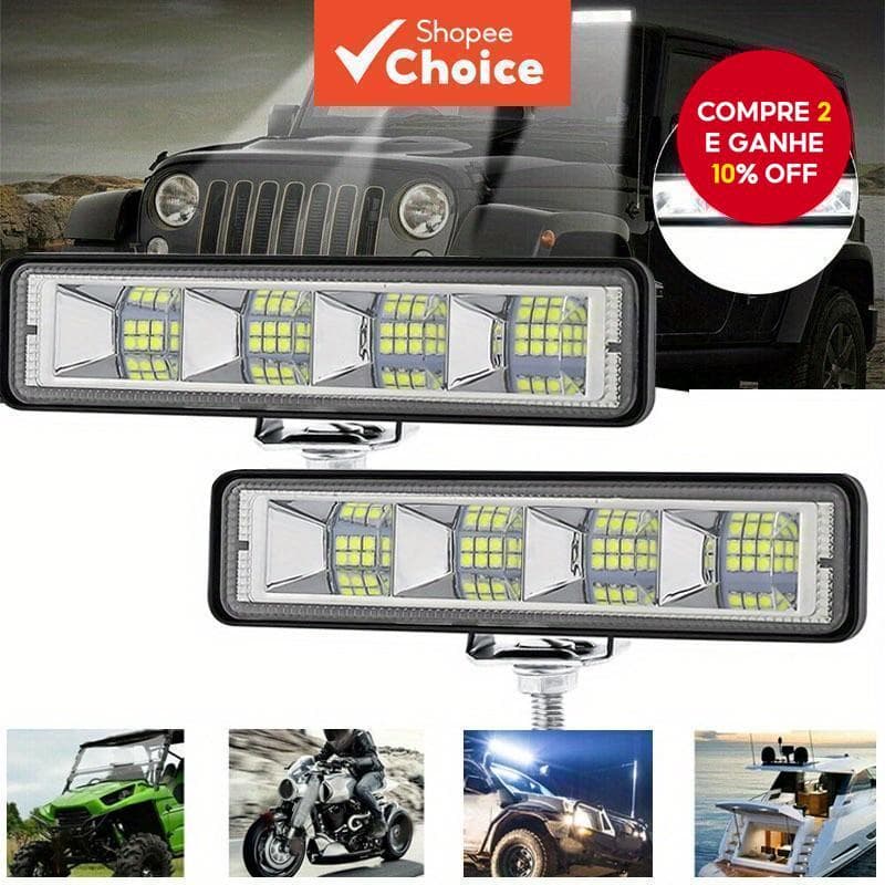 6inch/15.24cm Alumínio 24LED Barras de Luz para Automóveis: Iluminação de Manutenção e Auxiliares de Engenharia