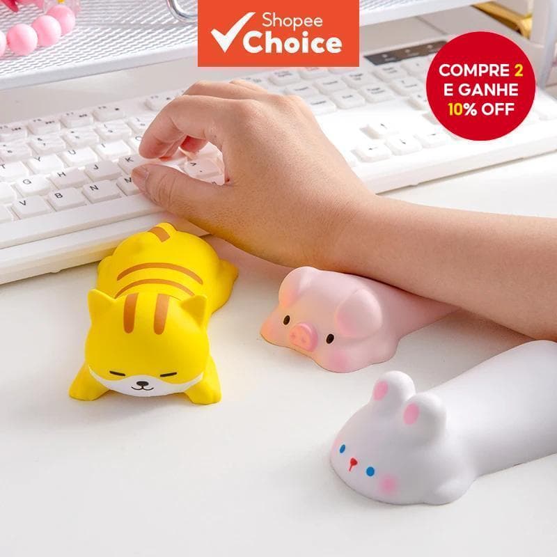 Teclado Descanso De Pulso Braço Resto Almofada De Mesa Ergonômico Kawaii Lento Subindo Brinquedos Moles Para Computador 
