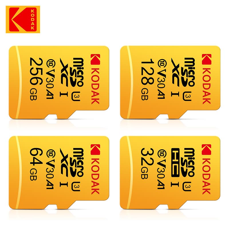 KODAK 100 % Original Cartão Micro sd 32GB 64GB 128GB 256GB De Memória Microsd Class10 SDXC U3 4K TF