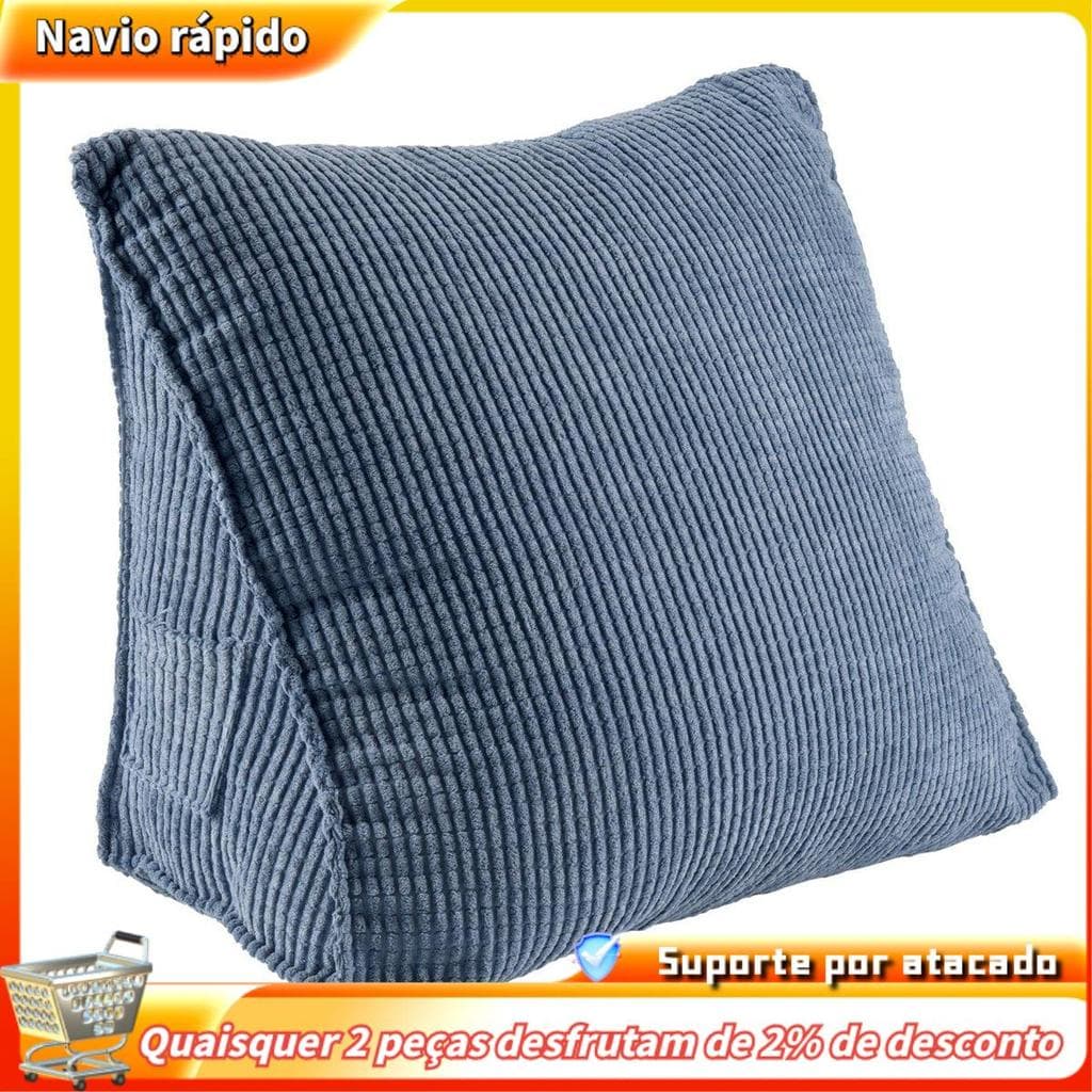 Almofada De Encosto De Leitura , Travesseiro De Cunha , Lombar , Cama , Cadeira De Escritório Apoio Para As Costas (Azul