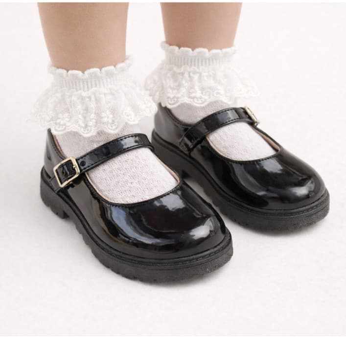 Sapato Infantil Mary Jane Solado Tratorado Sapatilha Boneca Menina com Fivela Ajustável
