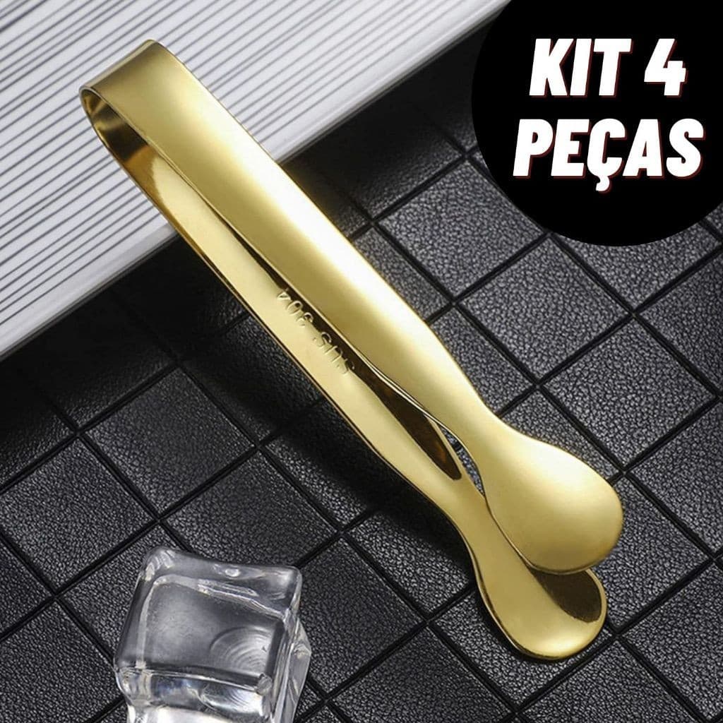 Kit Pegador de Gelo Pinças Multifuncionais para Bar Frios Drinks Petiscos Envio