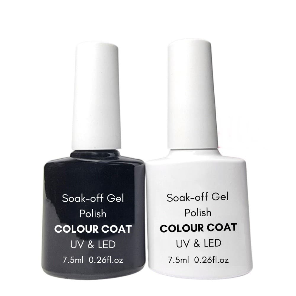 Kit 2 Esmalte em Gel Preto e Branco Unhas Alongamento DZ KS Lirio Real Love