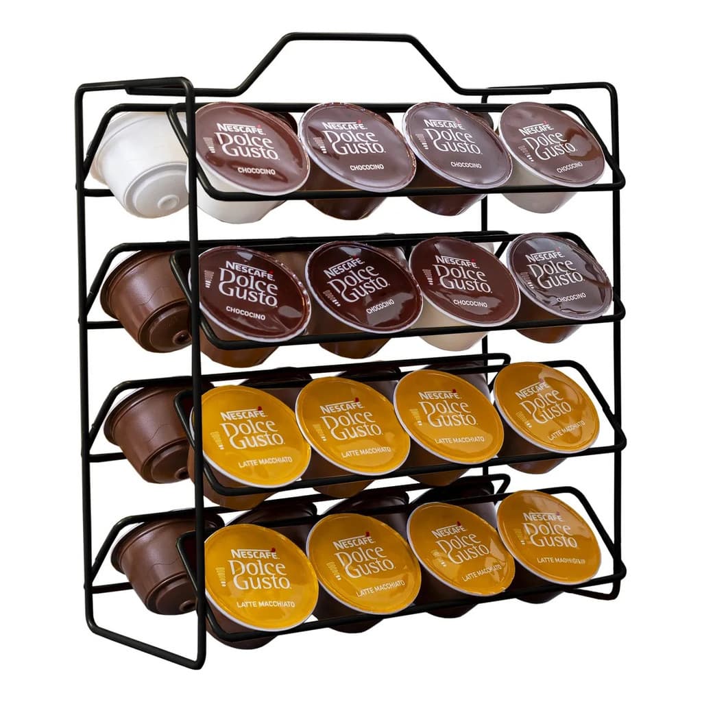 Suporte Porta Cápsulas Café Dolce Gusto 32 Capsulas Aço Organizador Cantinho Do Café