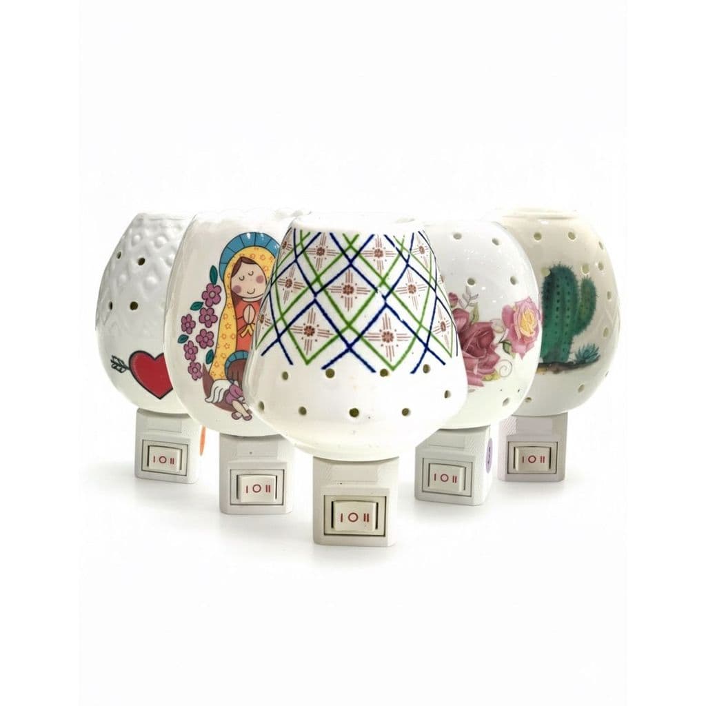 Mini Luminária de Tomada em Cerâmica Bivolt | Aromatizador e Difusor de Aromas