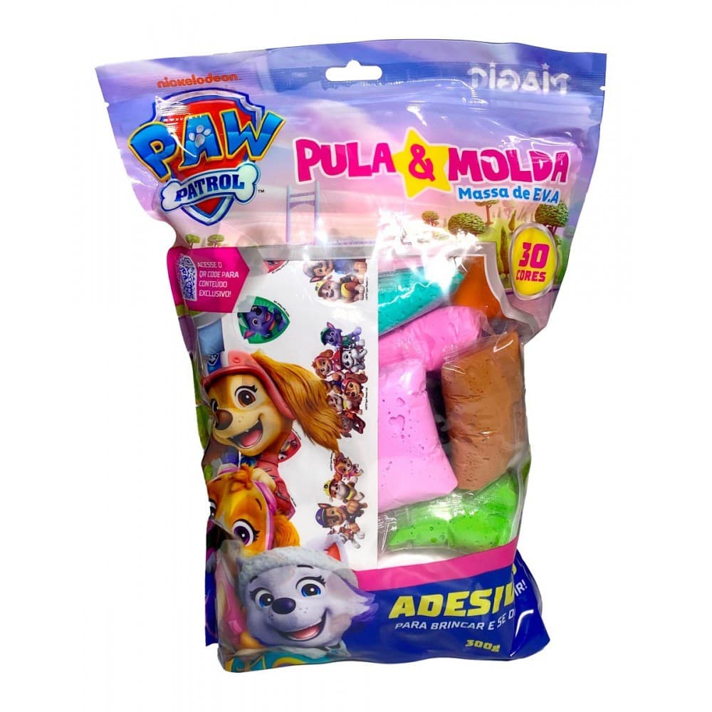 Massa de Modelar EVA Pula e Molda 300g Cores Sortidas com Ad
