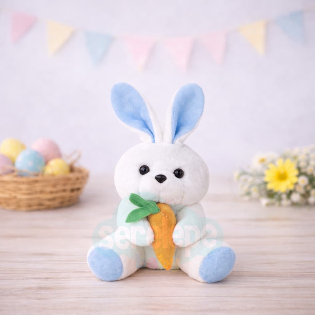 Coelhinho da Páscoa com Cenoura Coelho de Pelucia Macio Presente Infantil Enfeite Cestas