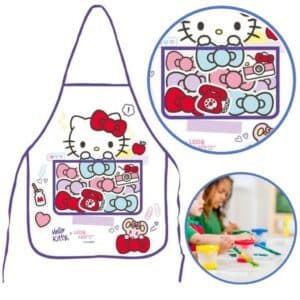 Avental Infantil Impermeável Com Bolso Hello Kitty Para Pintura Escolar