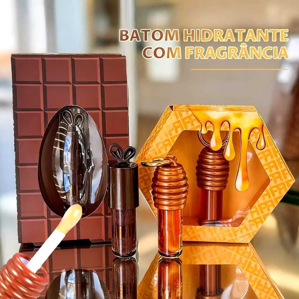 Lip Honey + Lip Bunny + Hidratação e Brilho Intenso Efeito Bocão Gloss Labial Liphoney