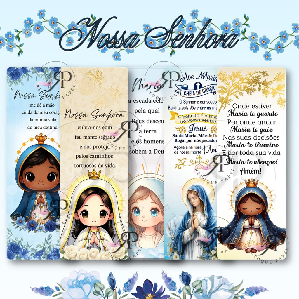 Marcador De Páginas - Ave Maria - Nossa Senhora - Mensagens Bíblicas, Motivacional - Maria te guarde