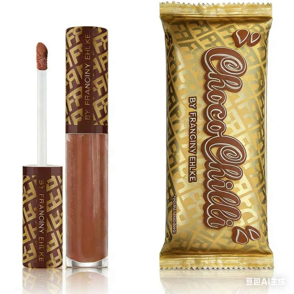 Gloss labial de chocolate em embalagem de saco de doces