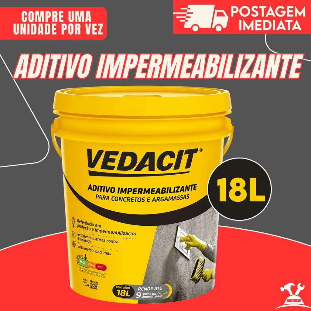 Aditivo Impermeabilizante Vedacit (Balde 18 litros) - VEDACIT - Concreto e argamassa