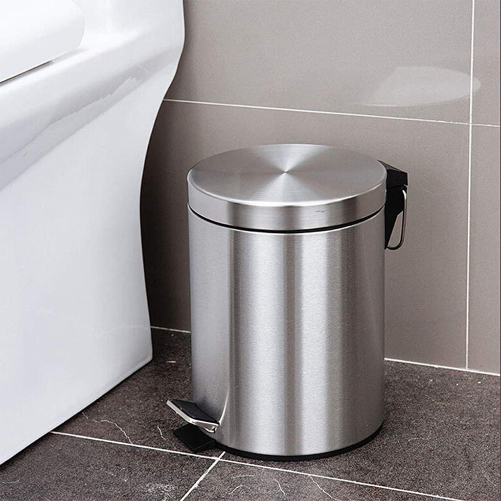 Lixeira Inox 5 Litros Cozinha Banheiro Escritório Cesto