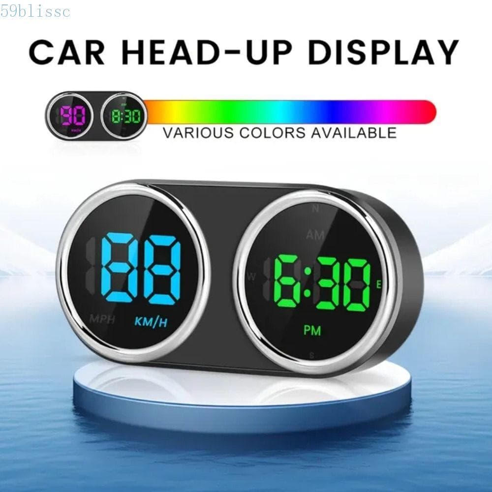 BLISSC HUD Car Head Up Display , 2 Em 1 Plug & Play GPS Velocímetro Digital , Relógio Medidor De Velocidade Do Veículo