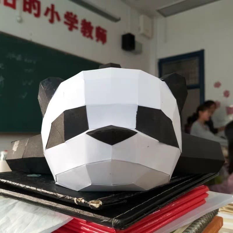 Papel MOMO Modelo de papel geométrico tridimensional Panda dormindo Origami geométrico 3D Modelo de papel tridimensional
