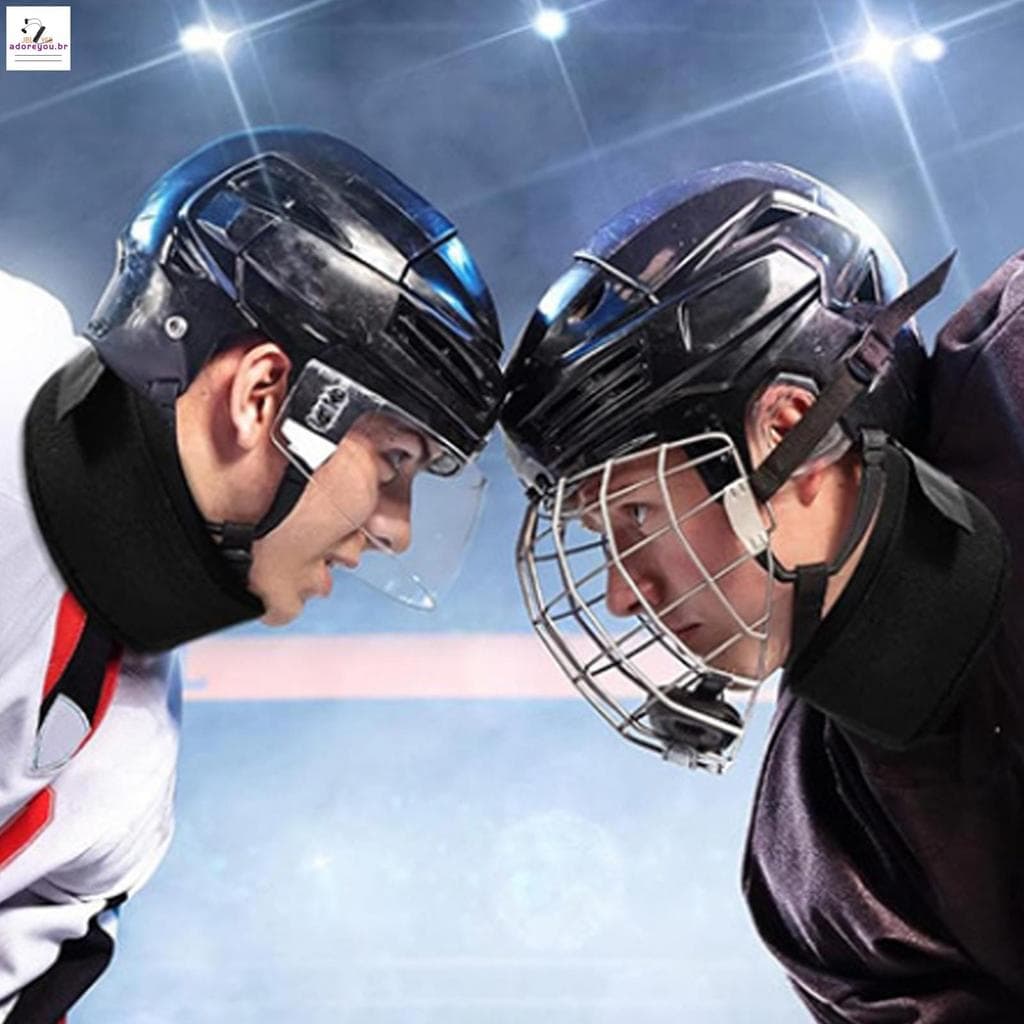 Protetor De Pescoço De Hóquei , Coleira De Segurança Ajustável De Fibra Resistente Ao Corte Para Esportes No Gelo , Adul