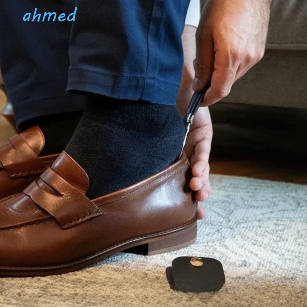 Calçadeira Dobrável Para Idosos AHMED , Bolsa De Couro , Mini Buzina De Aço Inoxidável , Alça De PU