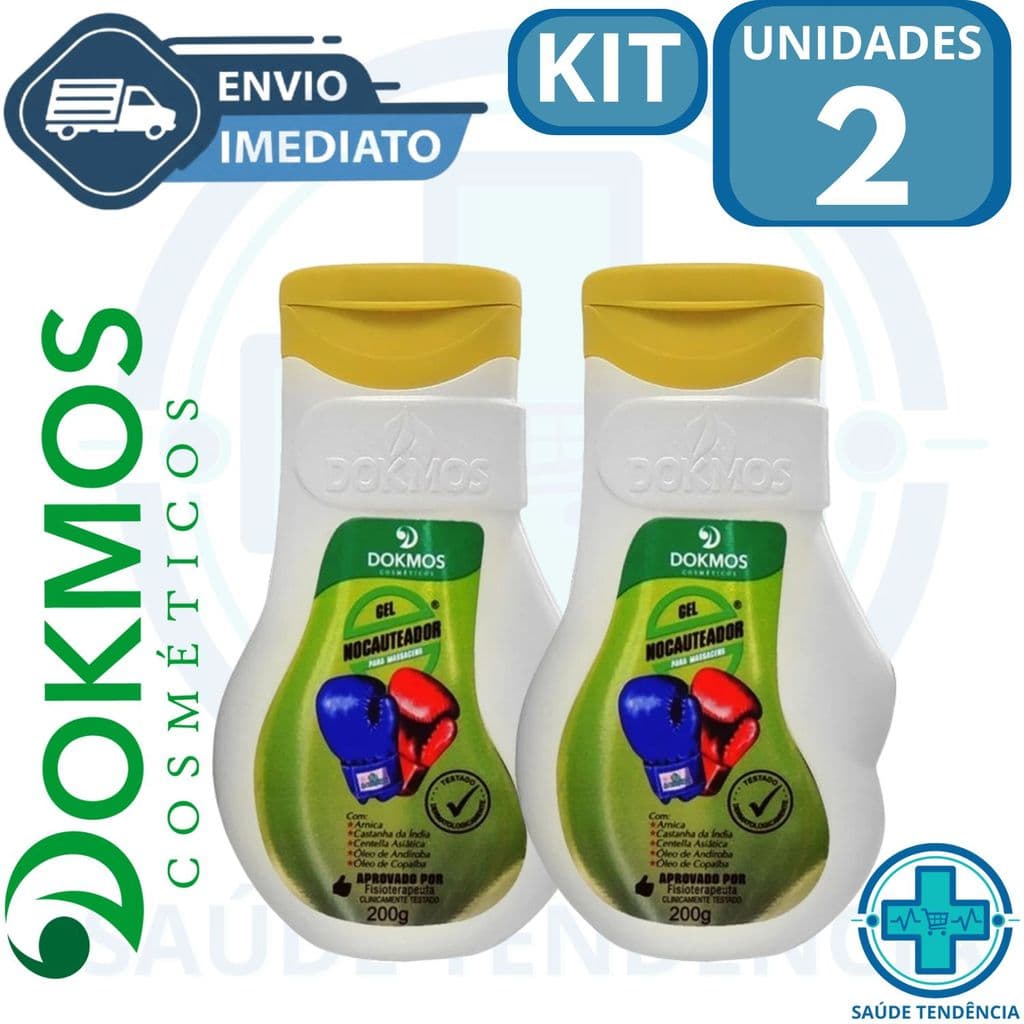 KIT 2 Gel De Massagem Nocauteador 200g Dokmos