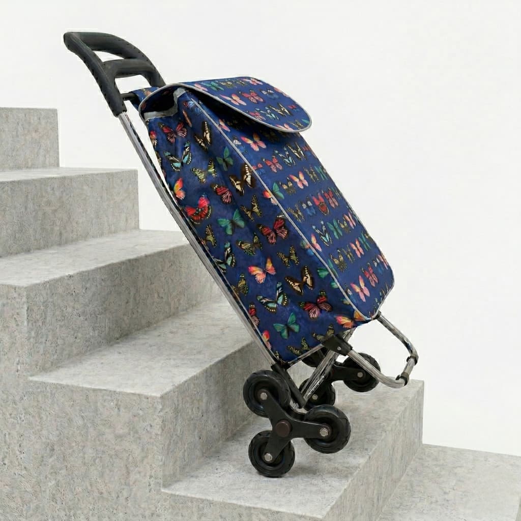 Carrinho De Compras Feira 6 Rodas Sobe Escadas - Suporta 30kg Sem Esforço! Bolsa Impermeável + 12 Estampas Exclusivas