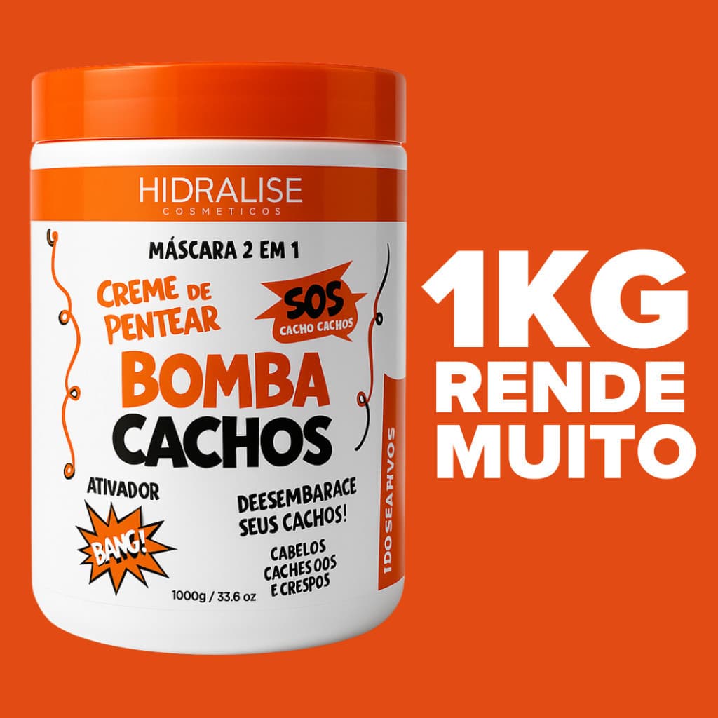 Bomba Cachos Creme de Pentear  Mascara 2 em 1 .- 1kg