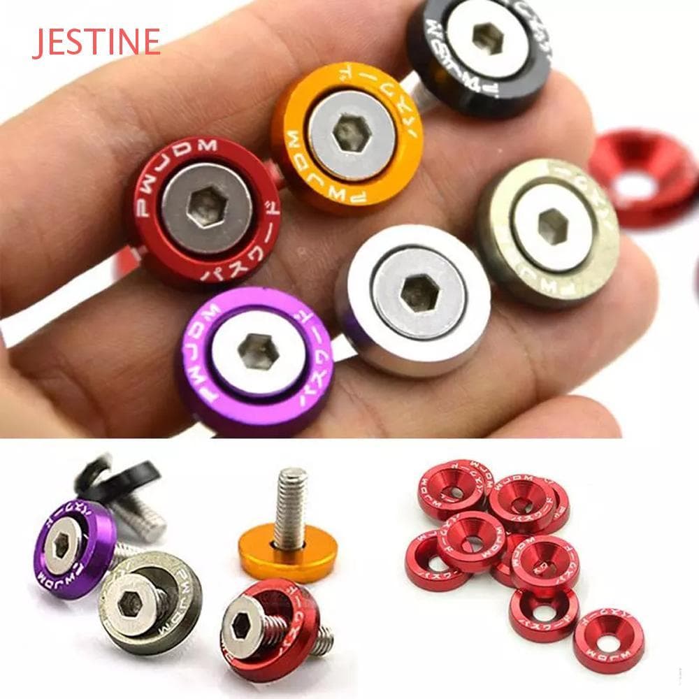 Fender JESTINE Parafusos Modificados Para Carro , Placa Hexagonal De Alumínio-Choque De Estilo De Motor M6 , De Licença