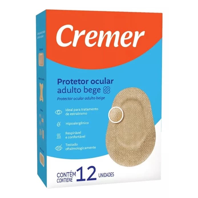 Protetor Ocular Adulto Curativo Bege C/12 Un Cremer