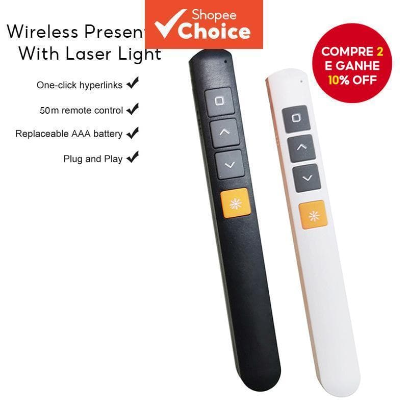 Rf 2.4G Apresentador De Apresentação Sem Fio Laser Caneta Giratória De Página Ponteiro USB Mouse De Controle Remoto