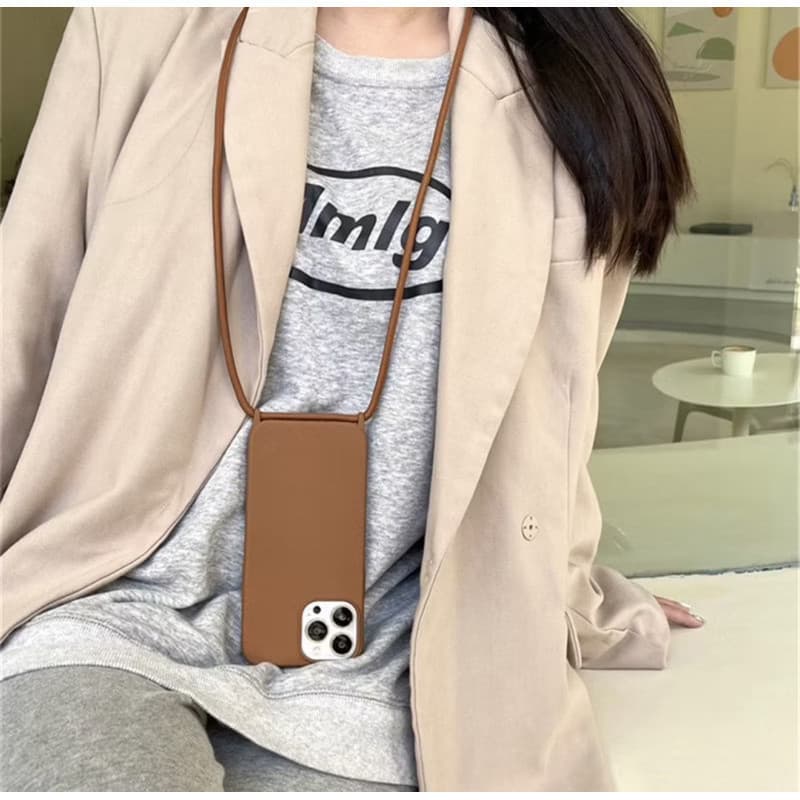 Capa Capinha com Cordão de Veludo Luxo Protetora Aveludada para iPhone 11 12 13 14 15 16