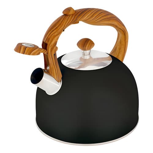 Chaleira Wood 2,5 Litros Preta Aço Inoxidável Mor Cor Preta Preto