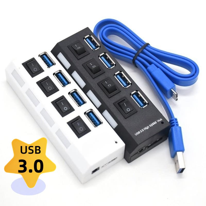Extensor de Hub USB 3.0 4/7 portas Ultra alta velocidade 5.0 Gbps UH-30 com indicador LED