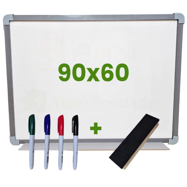 Lousa Escolar Quadro Branco Moldura MDF Aluminizado 90x60