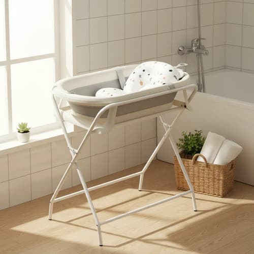 Banheira Dobrável Com Suporte Almofada E Termômetro Banheira Com Suporte Infantil Cinza