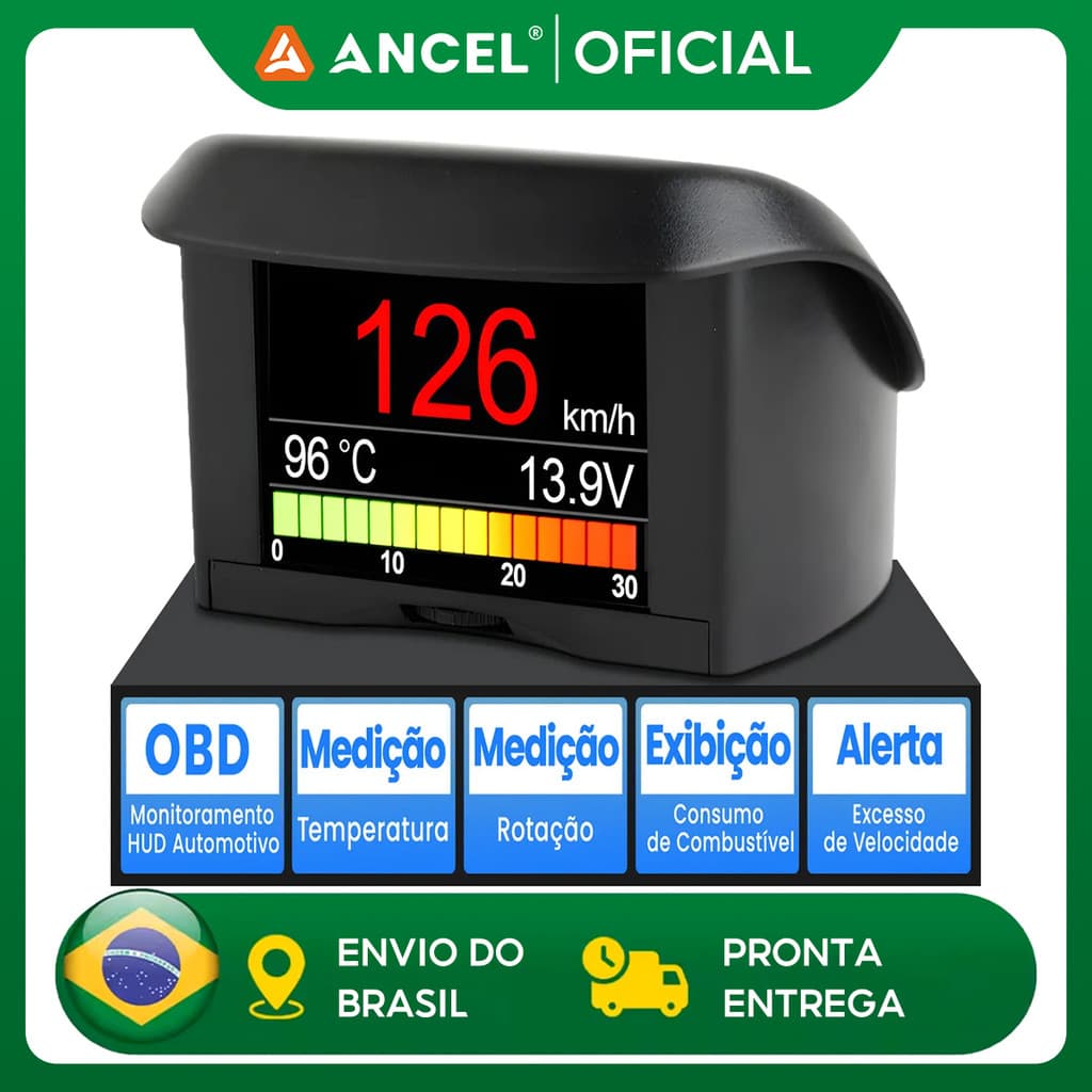 Ancel A202 Automotivo Digital Head-Up Display OBD2 Scanner Tacômetro Medidor De Consumo De Combustível