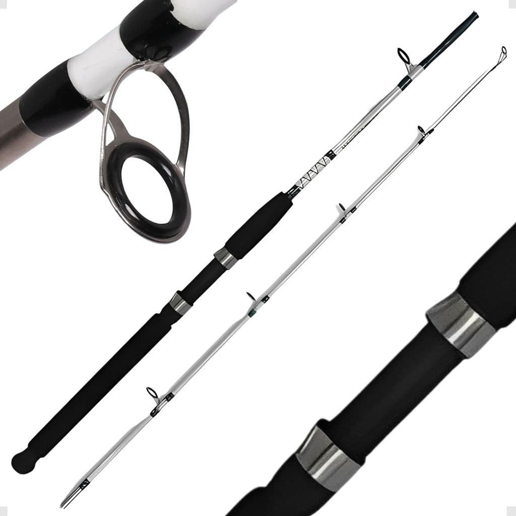 Vara De Pesca Para Molinete 1,80 M Maciça Fibra De Vidro Sólida 2 Partes