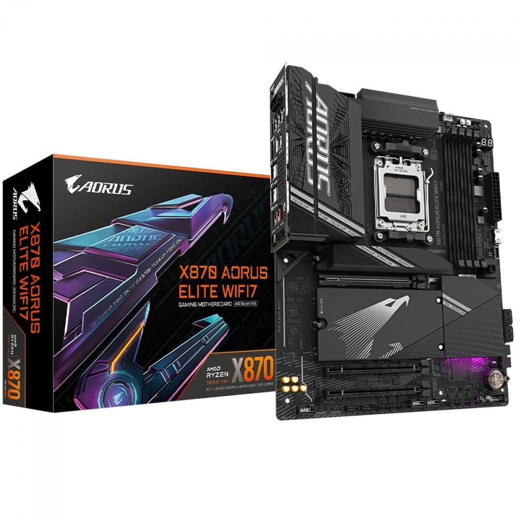Placa Mãe Gigabyte X870 AORUS Elite WiFi7, Chipset X870, AMD AM5, ATX, DDR5