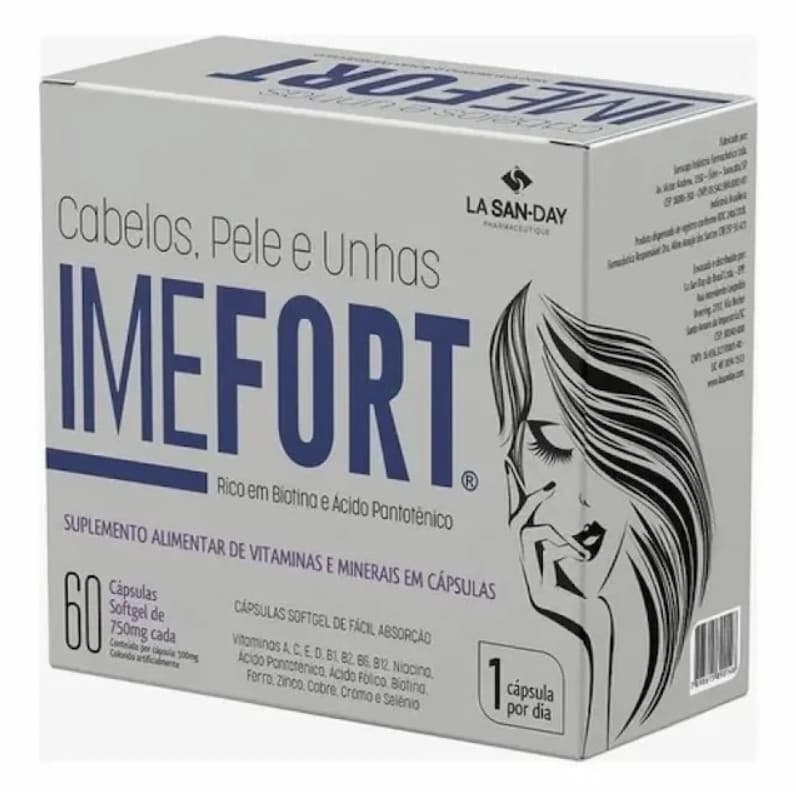Imefort Cabelos Pele E Unhas 60 Capsulas - Validade 11/2026