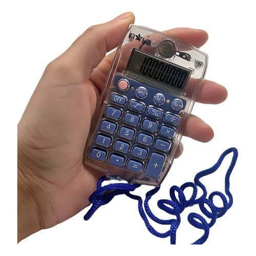 Mini Calculadora Bateria Alça Pescoço De Bolso Inova CALC-7089