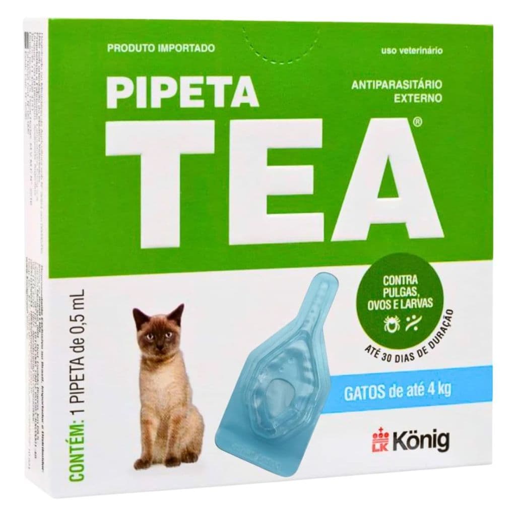 Pipeta Antipulgas Tea 0,5ml Para Gatos Até 4kg Konig