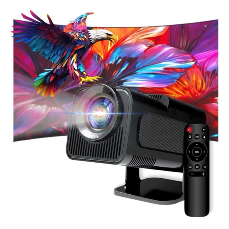 Mini Projetor HY320 Portátil Full HD 1080p | Compatível 4K, Bluetooth, HDMI, USB | Cinema em Casa com Alto-Falante Integ