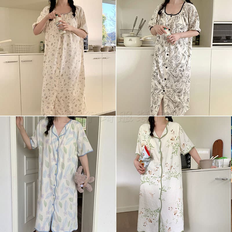 Roupas de confinamento almofadas de mama de manga curta podem usar fora camisola de enfermagem fina inspeção de maternid