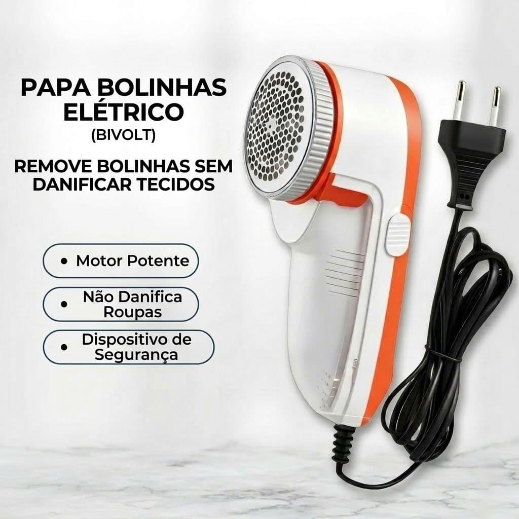 Papa Bolinhas Elétrico Bivolt Removedor de Pelos e Fiapos Potente para Roupas e Tecidos com Fio