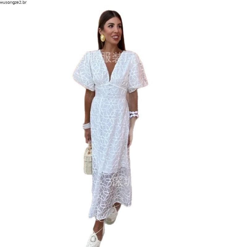 Vestido De Noiva Pra Gravida Civil Forro Duplo Delicado Na Renda Com Manga Tule Promoção