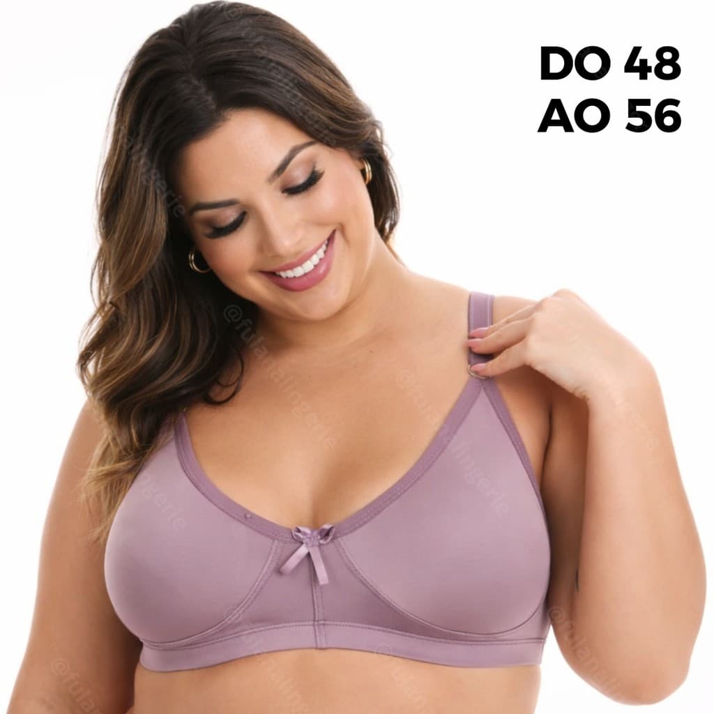 PROMOCAO Sutiã Sem Bojo De Sustentação Reforçado Alça Larga Plus Size - Sutia Plus