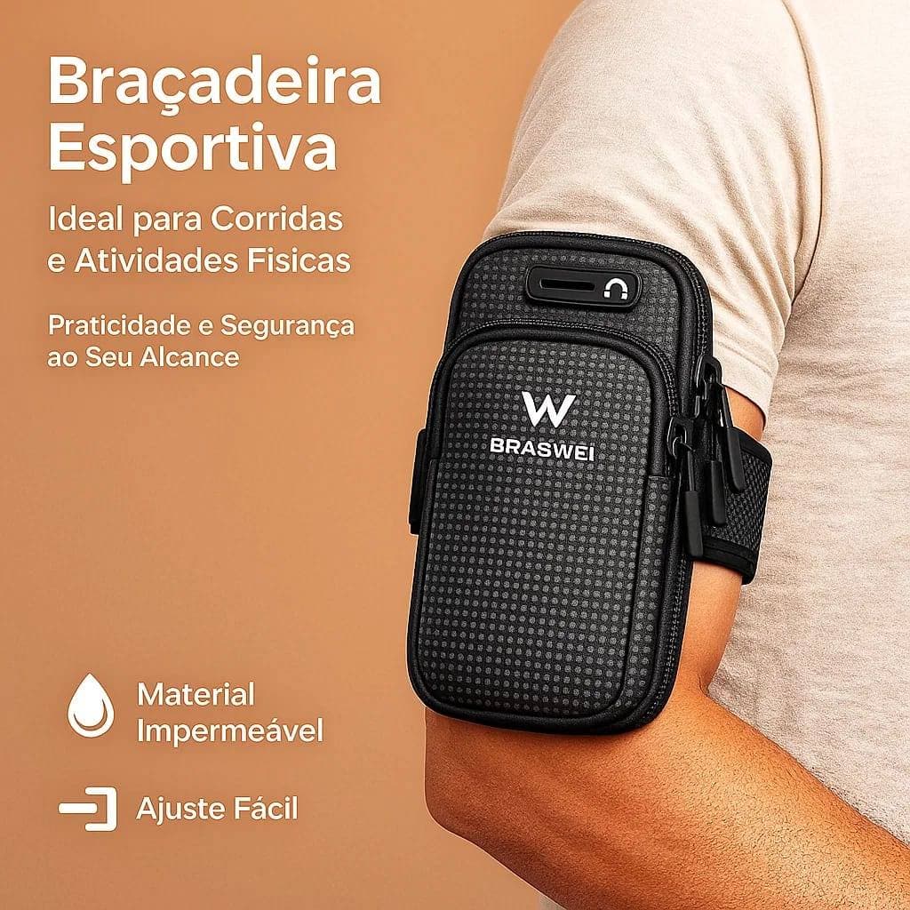 Pochete Fitness Impermeável Bolsa De Braço Para Celular Braçadeira Fitness Esportiva Suporte De Celular Unissex