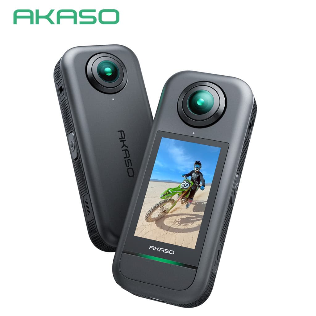 AKASO 360 Câmera De Ação 360°À Prova De Intempérie Vídeo de 5,7 K,Foto de 72 MP, Tela Sensível Ao Toque, Super Suave