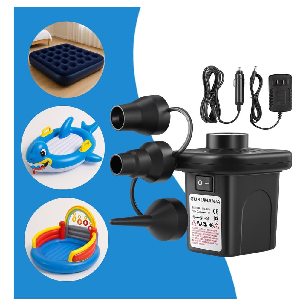 Bomba Elétrica Inflador Encher Colchão Boias Piscinas Bivolt Gurumania