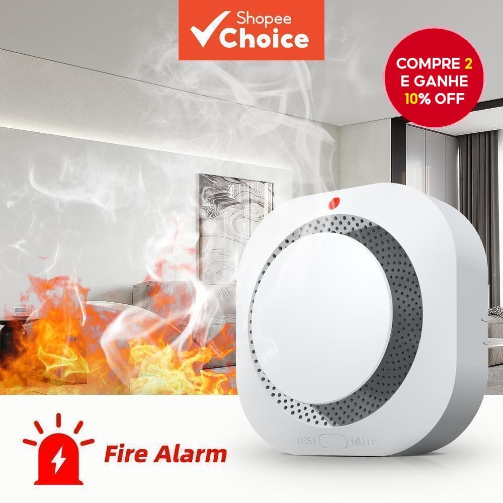 Sensor Detector De Fumaça Independente Para Segurança De Armazém Doméstico Inteligente Alarme De Incêndio Alarmes Substi