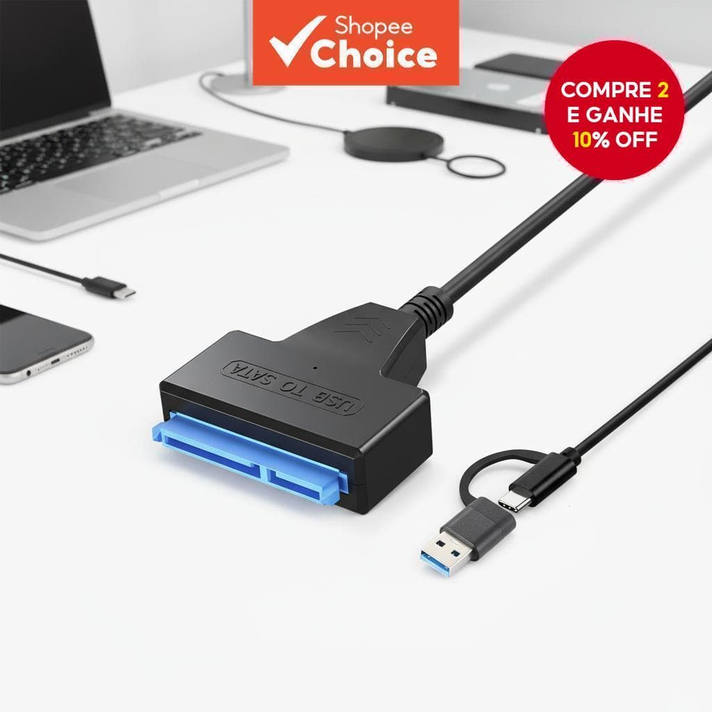  Cabo Adaptador USB Tipo C para SATA 3.0 6Gbps para Disco Rígido Externo HDD SSD de 2,5 Polegadas 3 22PIN