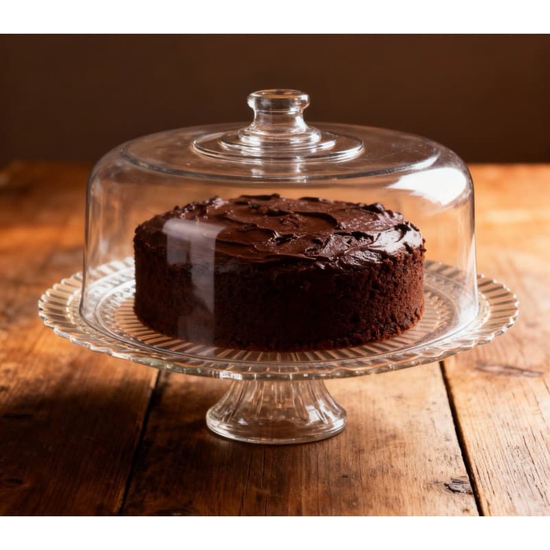 Suporte para Bolo de Vidro Diamond Viena 3x1 com Pé + Tampa Acrílica Premium